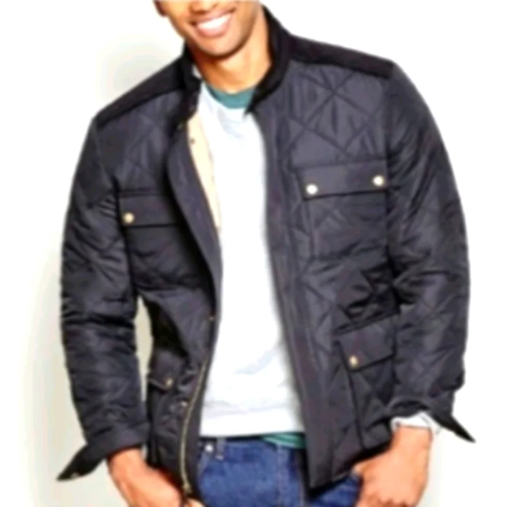 J. Crew Men's Greyson Quilted Field Jacket Black sz L